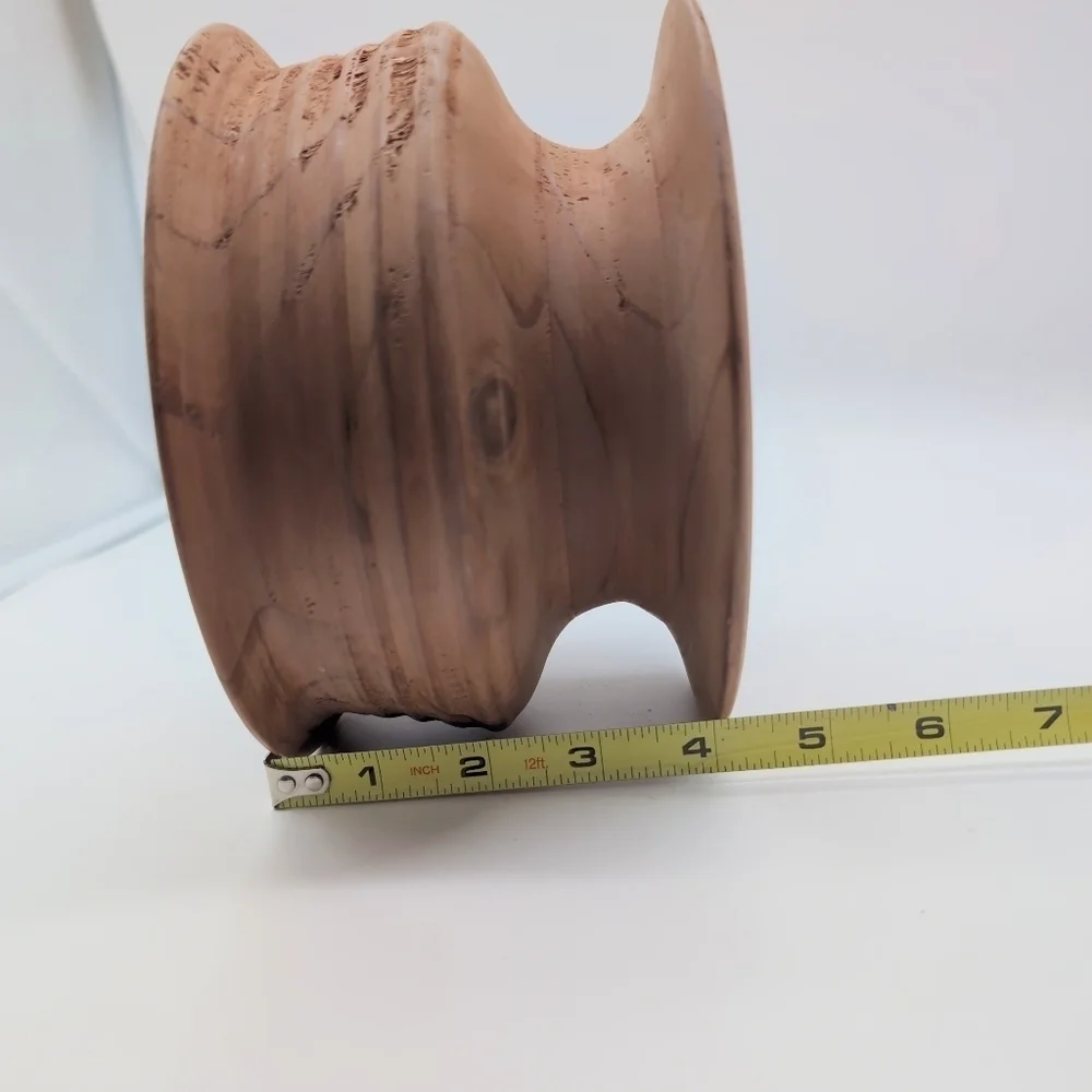Vintage Handcrafted Wooden Pedestal Bowl Shane Zimmerman Lathe Created